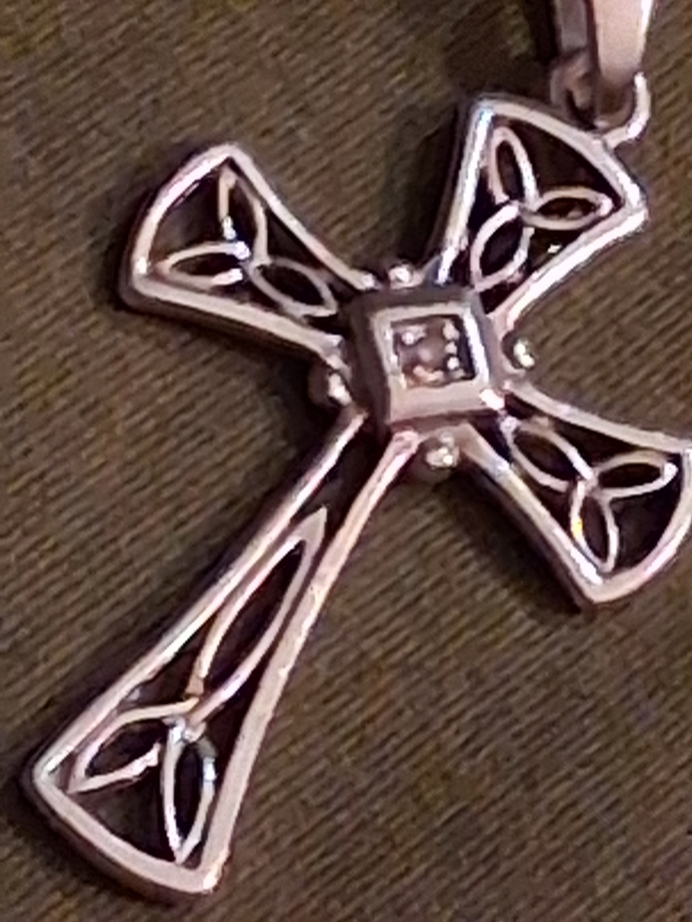 Rj Graziano Sterling Silver Celtic Cross Pendant Natural Diamond 925